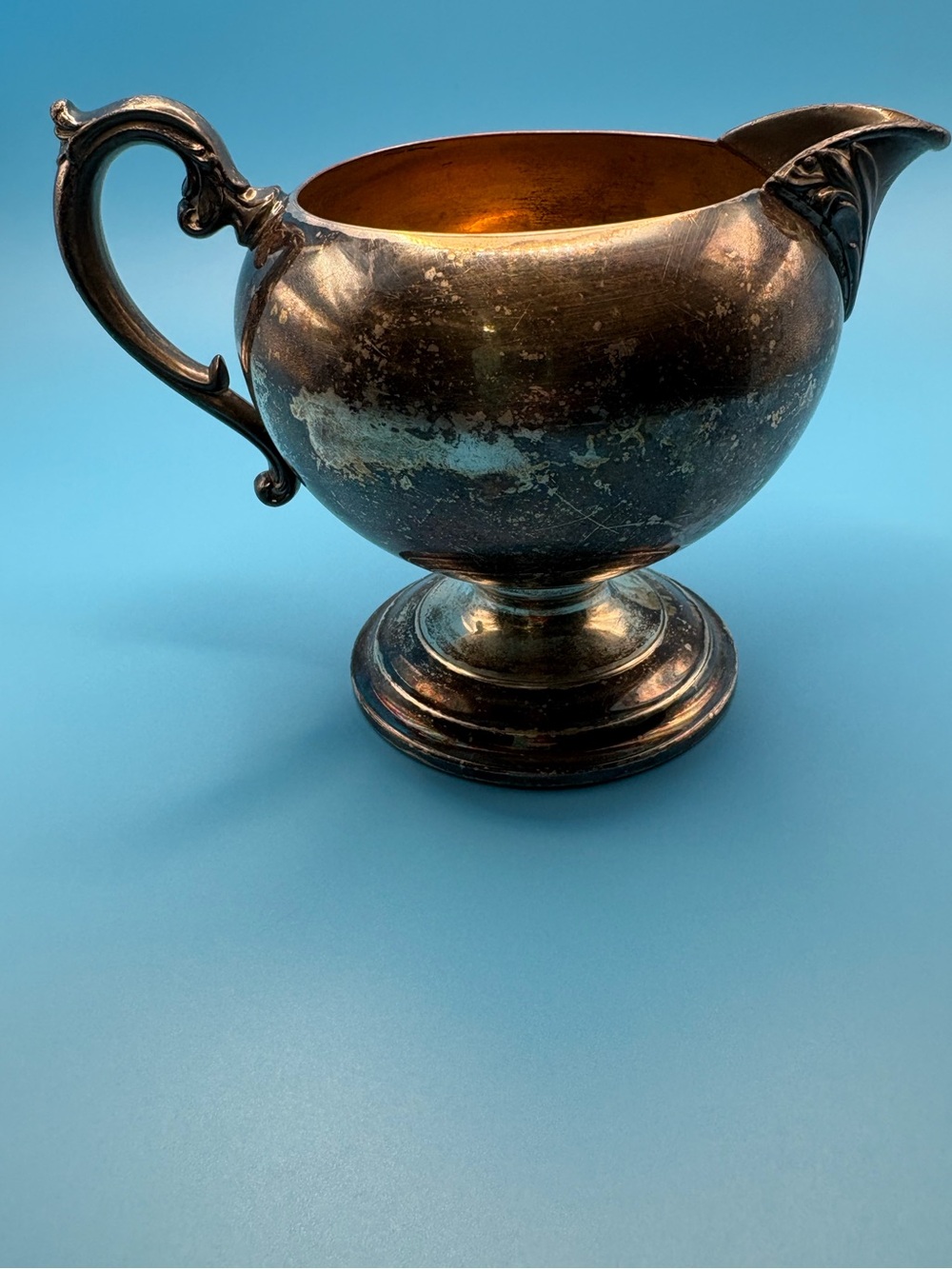 WM ROGERS Heavy Silver Plate Creamer Vintage